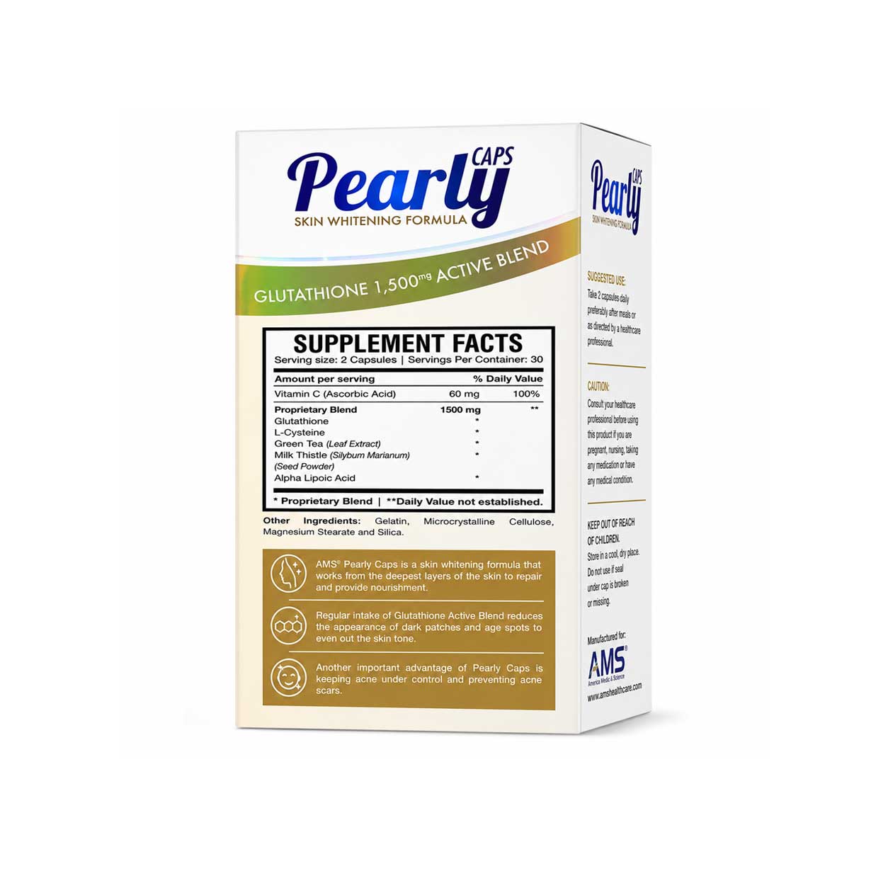 AMS Pearly Glutathione 1500mg Cap 60s