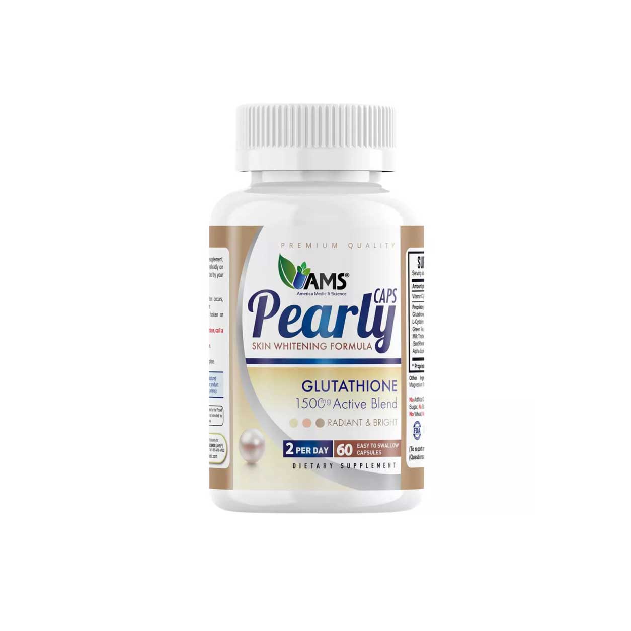 AMS Pearly Glutathione 1500mg Cap 60s