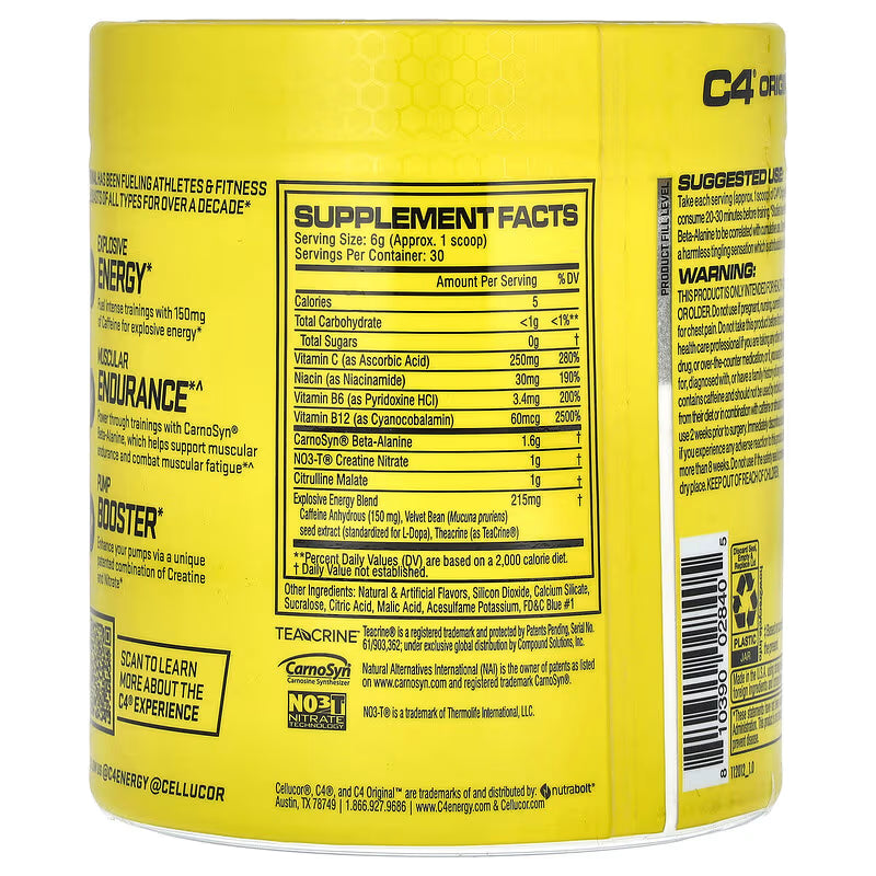 Cellucor C4 Original Pre-Workout Icy Blue Razz 180g